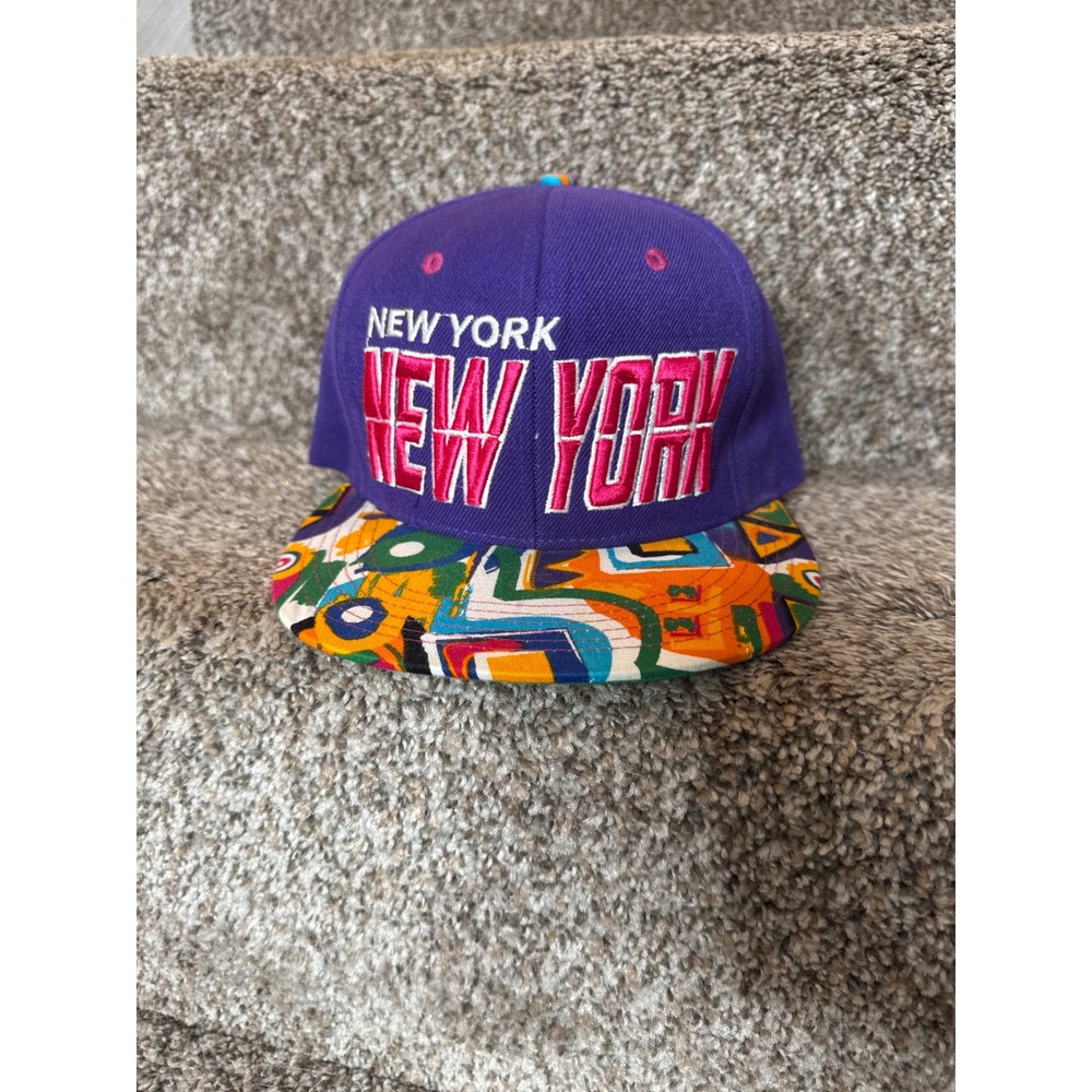 New York BMOS Snapback Hat '90s Pattern‎ Rim